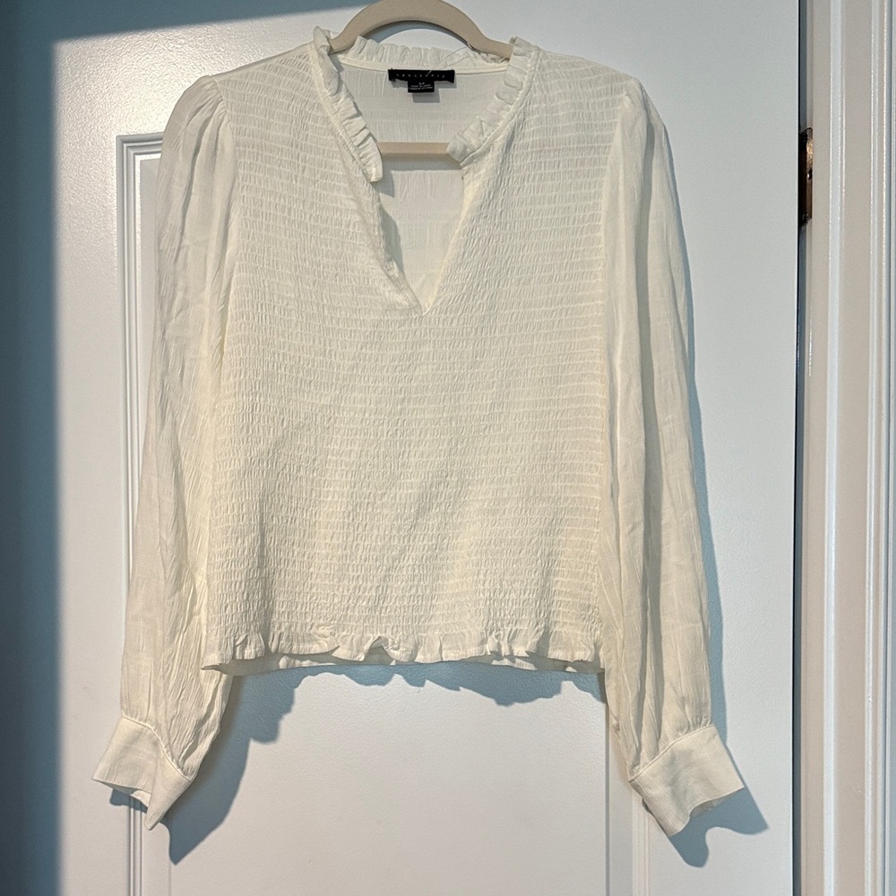 Sanctuary Cream Ruffled Blouse